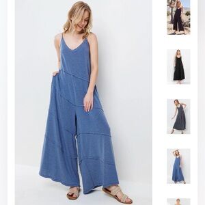 Ces Femme Blue Wide-Leg Jumpsuit
